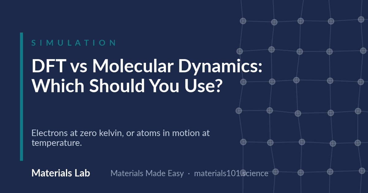 DFT vs Molecular Dynamics: Which Should You Use?